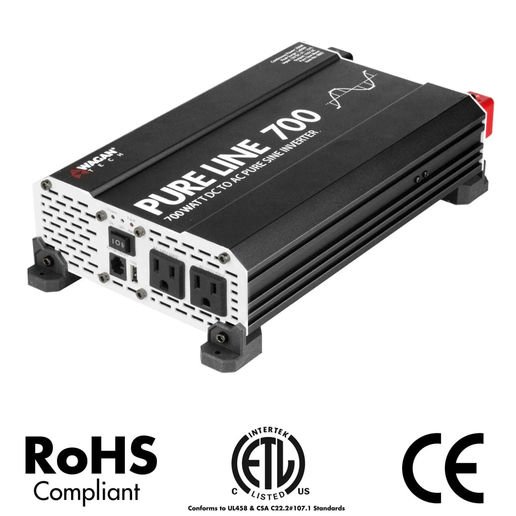 3802 Wagan Tech Pure Line 700W Pure Sine Wave Inverter | ETL Certified | RoHS Compliant | CE Approved