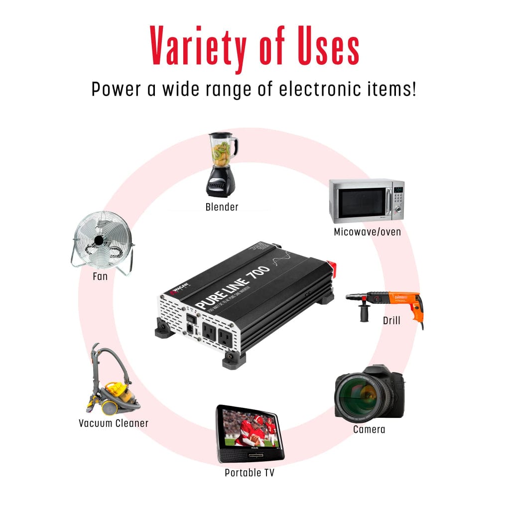 3802 Wagan Tech Pure Line 700W Pure Sine Wave Inverter | ETL Certified | RoHS Compliant | CE Approved